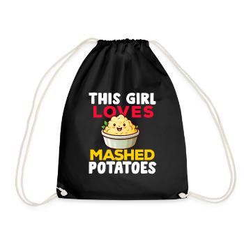 Amateur de purée de pommes de terre Nourriture de pommes de terre au beurre drôle - Sac de sport léger - noir - Devant