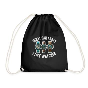 Watch Collector Horologist Collecting Watches - Drawstring Bag - black - Front