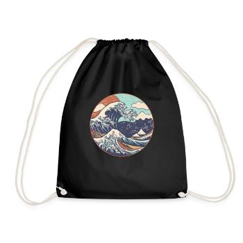 Kanagawa Japanisch Die große Welle - Turnbeutel - Schwarz - Vorne