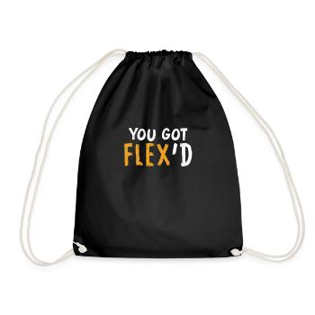 Sie haben FLEX D Paketzusteller FLEX Humor - Turnbeutel - Schwarz - Vorne