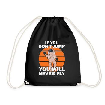 Si vous ne sautez pas, vous ne volerez jamais vintage rétro - Sac de sport léger - noir - Devant