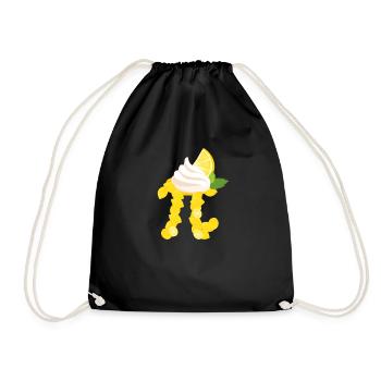 Funny Pi Day Math Lover Lemon Cake Meringue - Drawstring Bag - black - Front