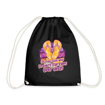 Flip Flops Beach Lover Vacation Summer Mode - Drawstring Bag - black - Front