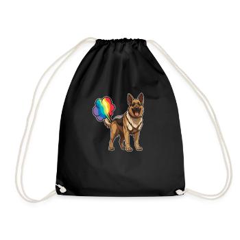Berger Allemand Drôle Rainbow Pet - Sac de sport léger - noir - Devant