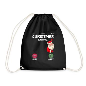 Noël appelle Noël pyjama drôle d’arbre - Sac de sport léger - noir - Devant
