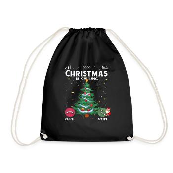 Noël appelle Noël pyjama drôle d’arbre - Sac de sport léger - noir - Devant