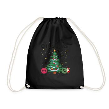 Christmas Is Calling Christmas Pajama Funny X-Mas - Drawstring Bag - black - Front