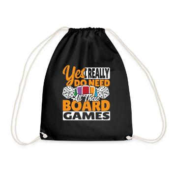 Board Games Game Board Gift - Drawstring Bag - black - Front