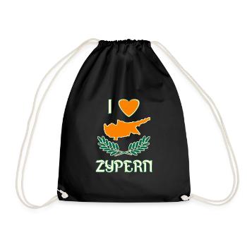 I love Cyprus - Drawstring Bag - black - Front