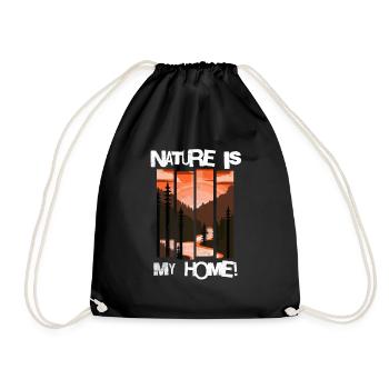 NATURE IS MY HOME - Turnbeutel - Schwarz - Vorne