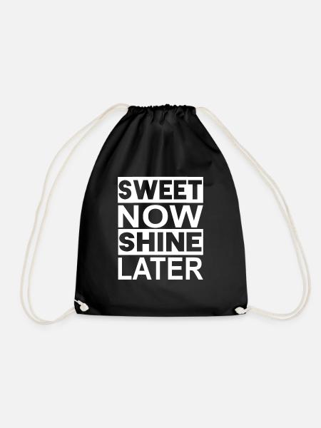 Fitness Bodybuilding GYM sweet now shine later - Turnbeutel - Schwarz