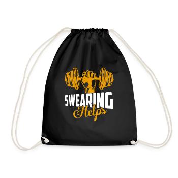 Swearing Helps Workout Training Weight Lifting - Turnbeutel - Schwarz - Vorne
