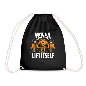 Well It's Not Going To Lift Itself Weight Lifting - Drawstring Bag - black - Front
