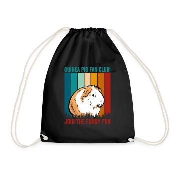 Fan Club des cochons d’Inde : Rejoignez le rongeur à fourrure amusant Cav - Sac de sport léger - noir - Devant
