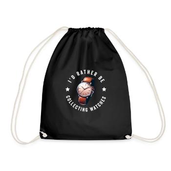 Watch Collector Horologist Collecting Watches - Drawstring Bag - black - Front