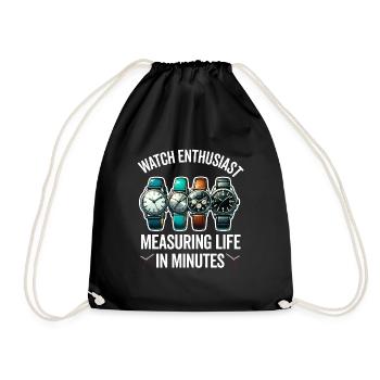 Watch Collector Horologist Collecting Watches - Drawstring Bag - black - Front