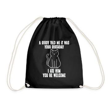 Katzenhalter Geschenk Misanthropen Motiv Katzen - Turnbeutel - Schwarz - Vorne