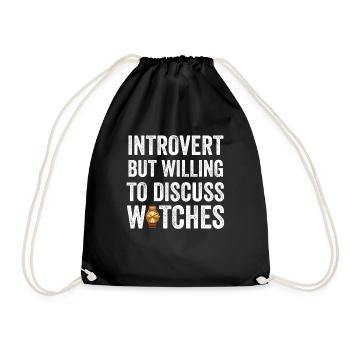 Watch Collector Horologist Collecting Watches - Drawstring Bag - black - Front