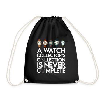 Watch Collector Horologist Collecting Watches - Drawstring Bag - black - Front