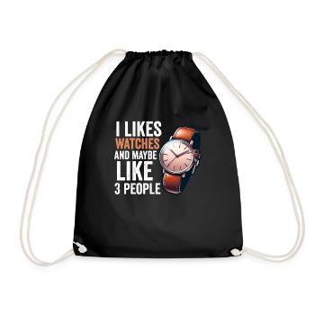 Watch Collector Horologist Collecting Watches - Drawstring Bag - black - Front