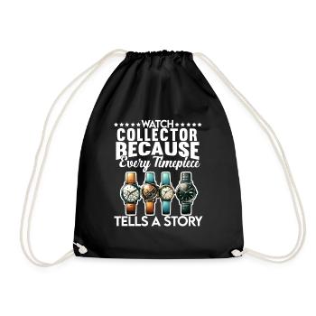 Watch Collector Horologist Collecting Watches - Drawstring Bag - black - Front