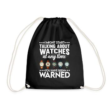 Watch Collector Horologist Collecting Watches - Drawstring Bag - black - Front