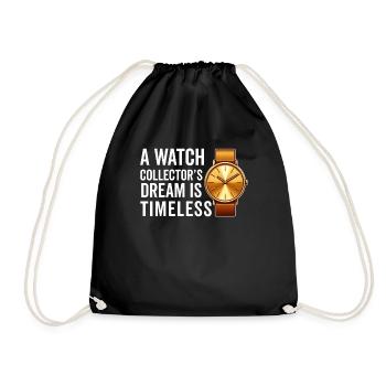 Watch Collector Horologist Collecting Watches - Drawstring Bag - black - Front