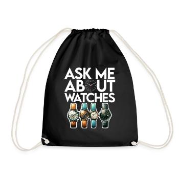 Watch Collector Horologist Collecting Watches - Drawstring Bag - black - Front