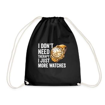 Watch Collector Horologist Collecting Watches - Drawstring Bag - black - Front