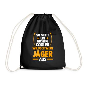 Wildschweinjäger Wildschweinjagd Keilerjagd Jäger - Turnbeutel - Schwarz - Vorne