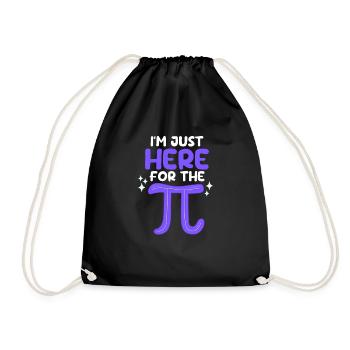 I'm Just Here For Pi Day Funny Math Geek - Drawstring Bag - black - Front