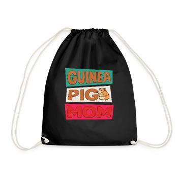 Guinea Pig Mom Cavy Lover Guinea Pigs Rodent - Drawstring Bag - black - Front