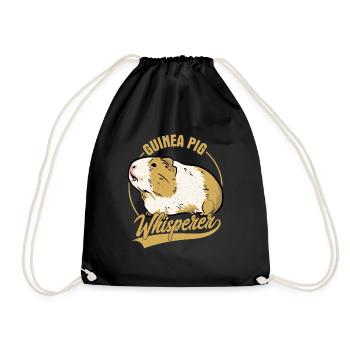 Guinea Pig Whisperer Cavy Lover Guinea Pigs Rodent - Drawstring Bag - black - Front