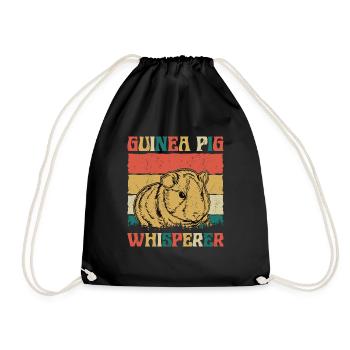 Guinea Pig Whisperer Rodent Guinea Pigs Cavy Lover - Drawstring Bag - black - Front