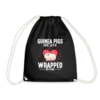 Guinea Pigs Are Love Wrapped in Fur Rodent Cavy Lo - Drawstring Bag - black - Front