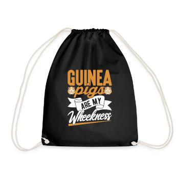 Guinea Pigs Are My Wheekness Cavy Lover Rodent - Drawstring Bag - black - Front