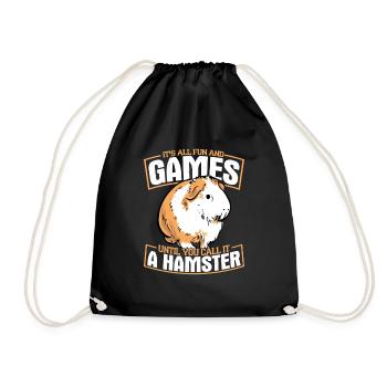 It's All Fun And Games Guinea Pig Cavy Lover - Drawstring Bag - black - Front