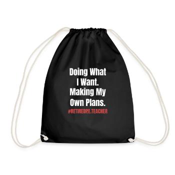 happiness is a retired physical education teacher and - Drawstring Bag - black - Front