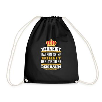 lustig Tischler T-shirt Geschenk für Hobby - Turnbeutel - Schwarz - Vorne