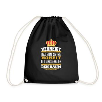 Witziges Straßenbauer T-shirt Geschenk Straußenbau - Turnbeutel - Schwarz - Vorne