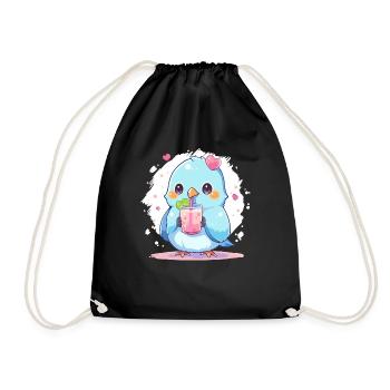 Inséparable kawaii boit Boba Bubble Tea Chibi - Sac de sport léger - noir - Devant