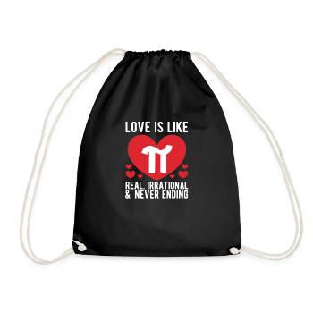 L’amour est comme le jour de Pi, réel, irrationnel, sans fin - Sac de sport léger - noir - Devant