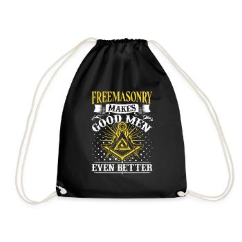 Masonic Freemasonry Fraternal - Turnbeutel - Schwarz - Vorne