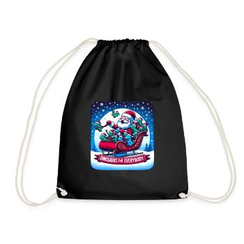 Festive Dinosaur for Everybody Christmas - Turnbeutel - Schwarz - Vorne
