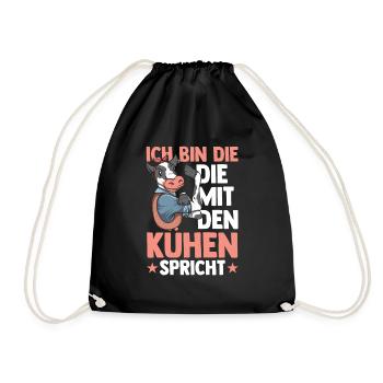 Kuh Bauernhof Kuhbauer Landwirt Rind Kühe - Turnbeutel - Schwarz - Vorne
