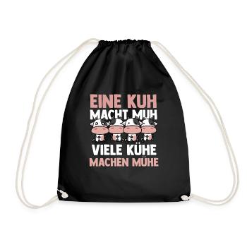 Kuh Bauernhof Kuhbauer Landwirt Rind Kühe - Turnbeutel - Schwarz - Vorne