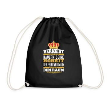 Witziges Feuerwehrmann Shirt Geschenk Brandmeister - Turnbeutel - Schwarz - Vorne