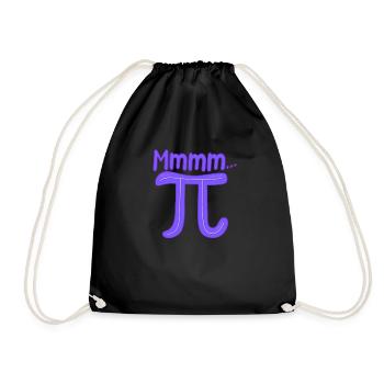 Mmm Pi Day Funny Cake Math Lover Algebra - Drawstring Bag - black - Front