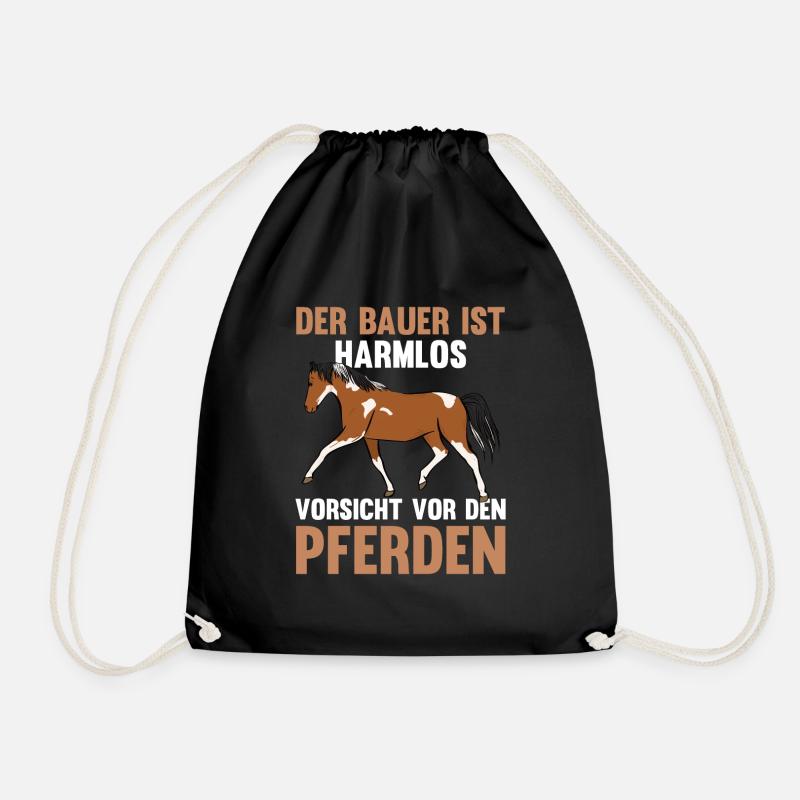 Pferd Reiten Bauernhof Bauer Pferdebesitzer Pferde - Turnbeutel - Schwarz