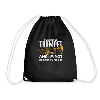 Trompete Trompeter Trompeten Spieler - Turnbeutel - Schwarz - Vorne